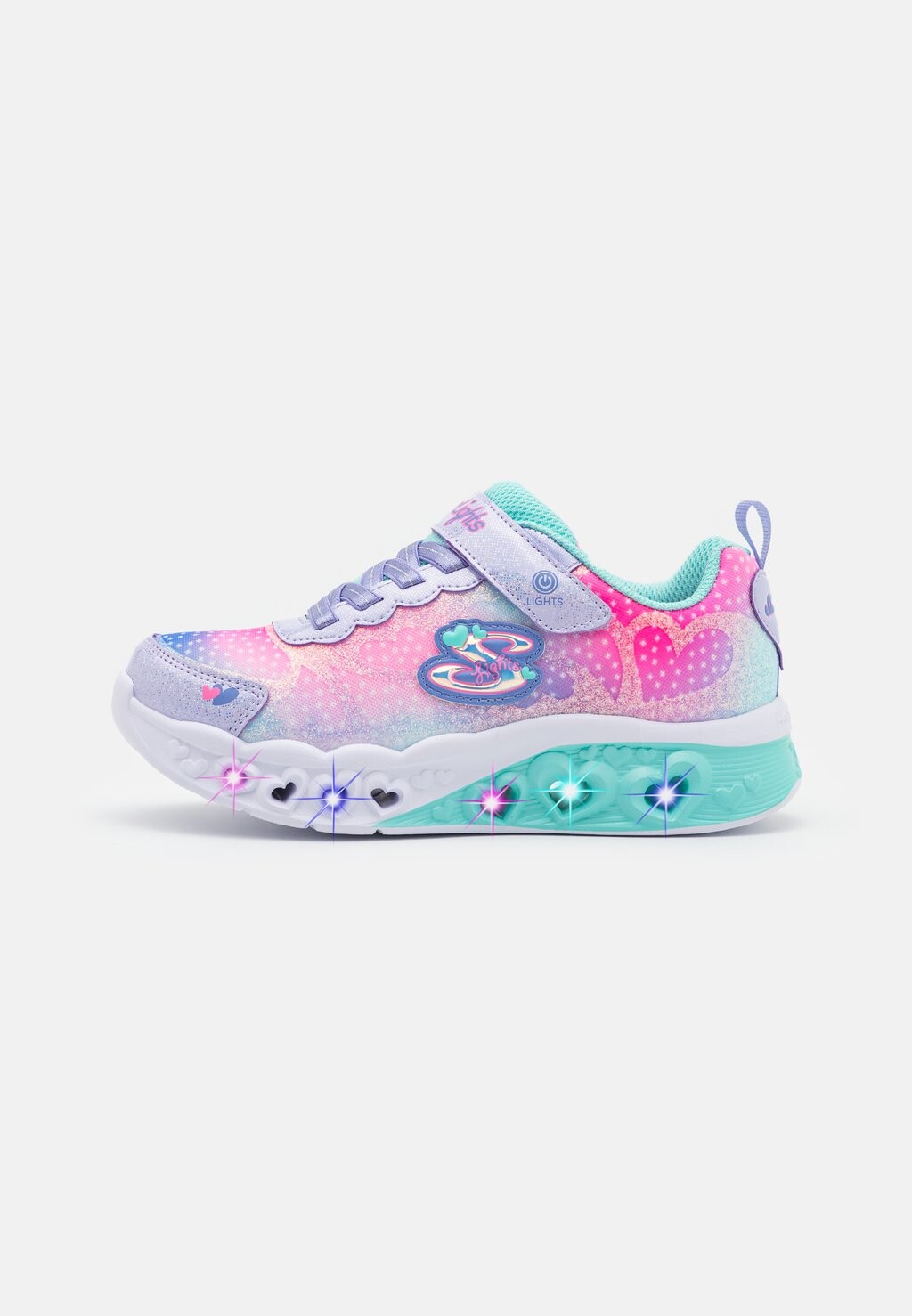 

Кроссовки низкие FLUTTER HEART LIGHTS Skechers, цвет lavender/multi-coloured