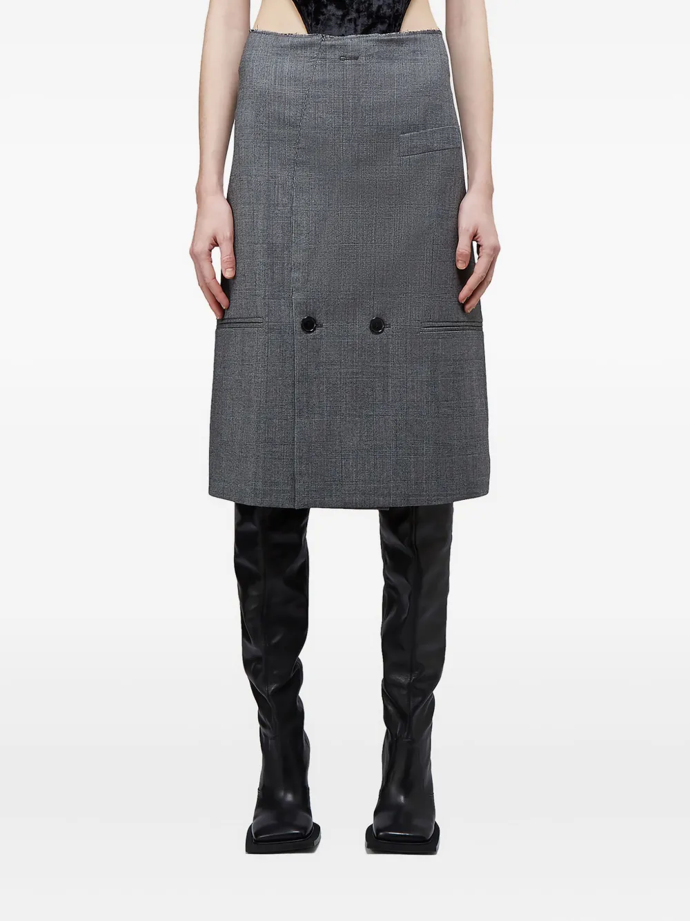 

Двубортная юбка с карманами VETEMENTS, серый