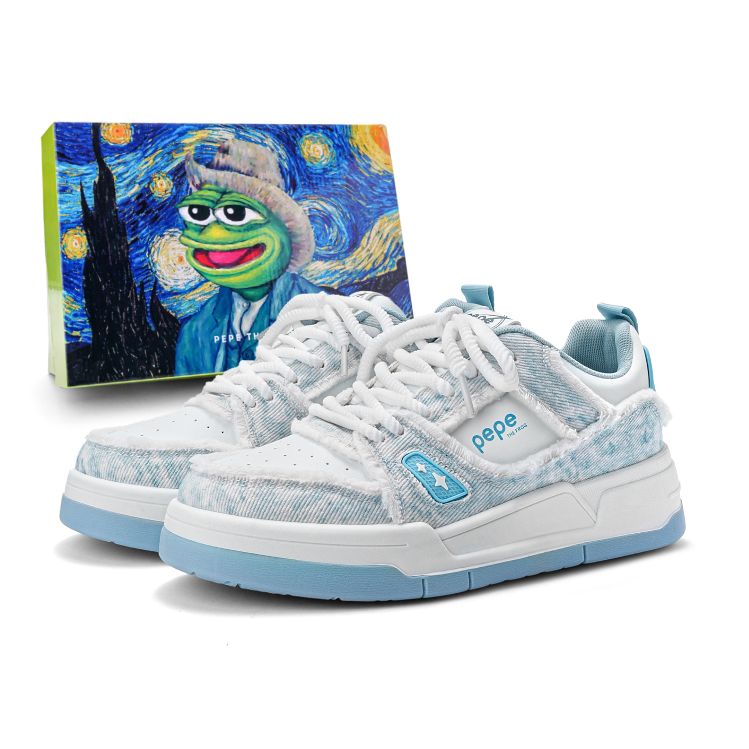 

Pepe The Frog Низкие скейтерские кроссовки унисекс синие [Классика], цвет Blue[Classic]