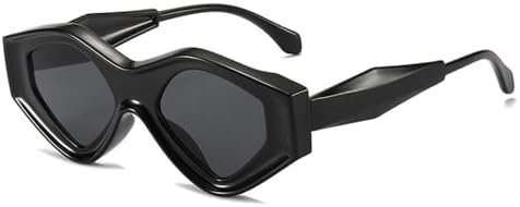 

Винтажные многоугольные солнцезащитные очки 2027 года для женщин, двухцветные солнцезащитные очки для мужчин, нестандартной формы, защита от УФ-излучения UV400 MTZJH, C1black-black