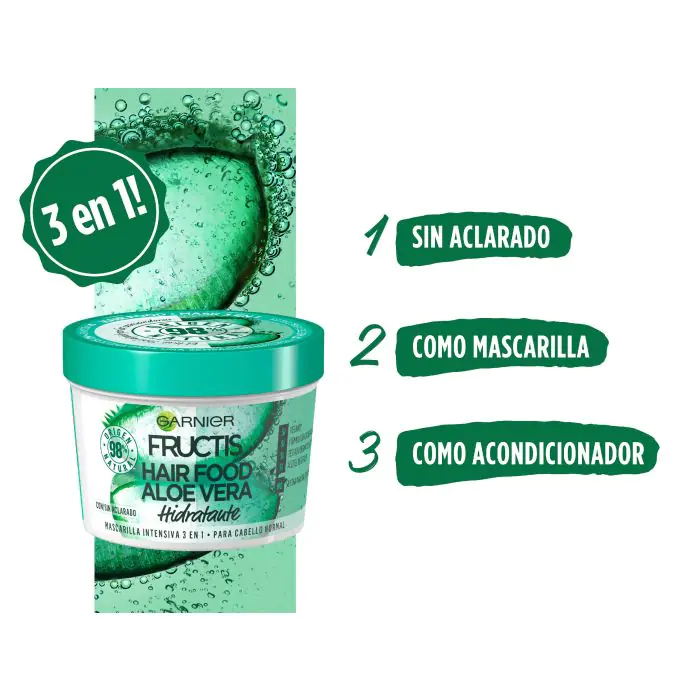 

Маска для волос fructis hair food mascarilla cabello 3 en 1 aloe vera Garnier, объем 390 мл