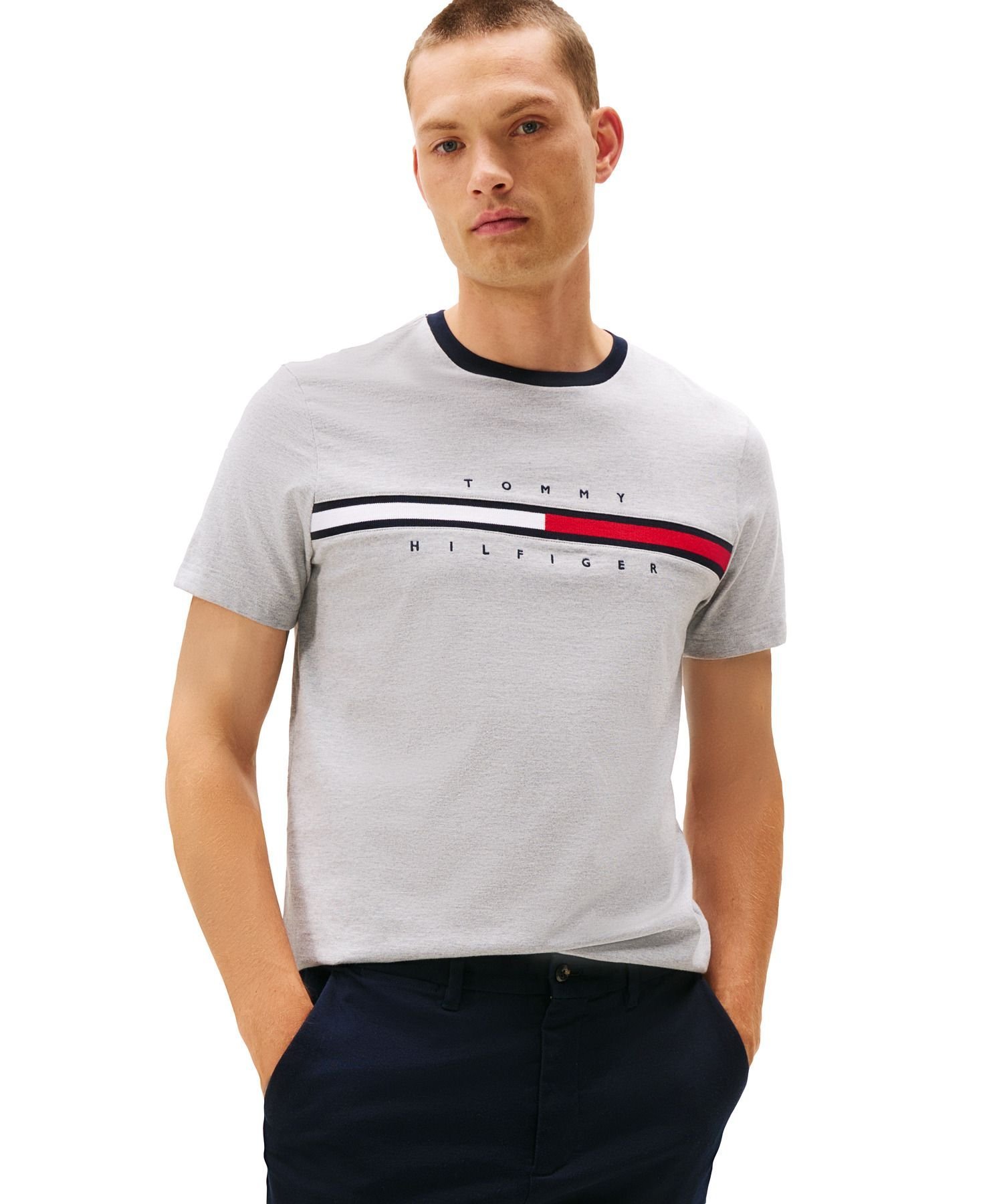 Футболка с логотипом TOMMY HILFIGER / TINO TEE, Gray 043
