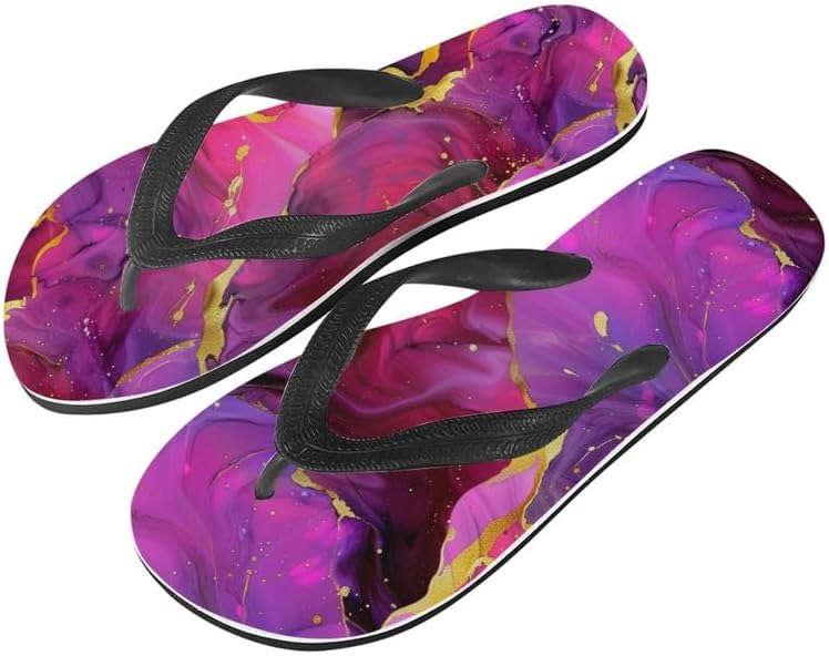 

Сандалии Semiouray Women Galaxy Flip Flop, шлепанцы с рисунком черепа животного и бабочки, удобная обувь для отеля и путешествий, фиолетовый