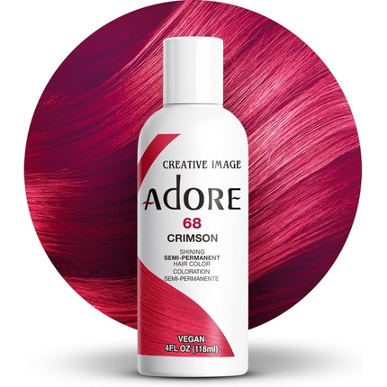 

Сияющая полуперманентная краска для волос 68 малиновый 118 мл Adore