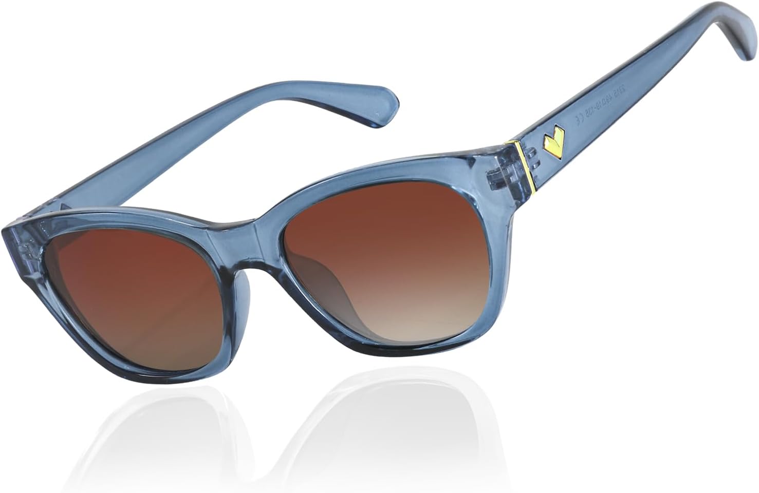 

Солнцезащитные очки LVIOE с узкой поляризацией для женщин, модные классические очки «кошачий глаз» для женщин с небольшим лицом, с защитой UV400, A09 Blue Frame Gradient Brown Polarized Lenses