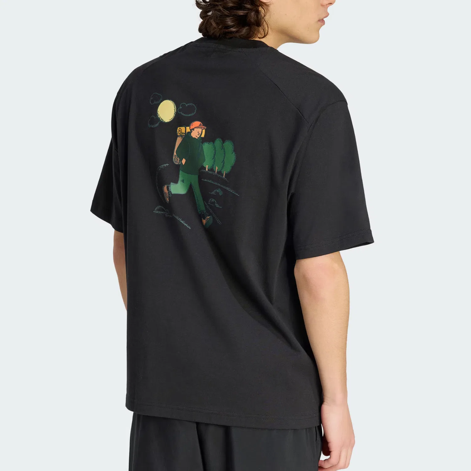 Футболка мужская DOODLE HIKING Adidas, Black — фото 4