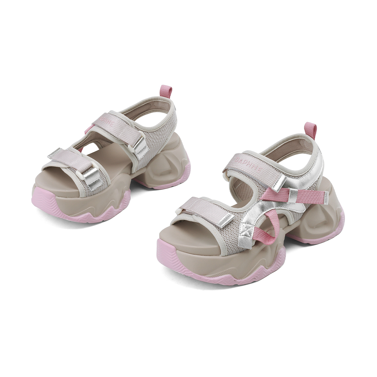 DAPHNE Пляжные сандалии женские бело-бежевые с фиолетовым, цвет Beige Purple — фото 3
