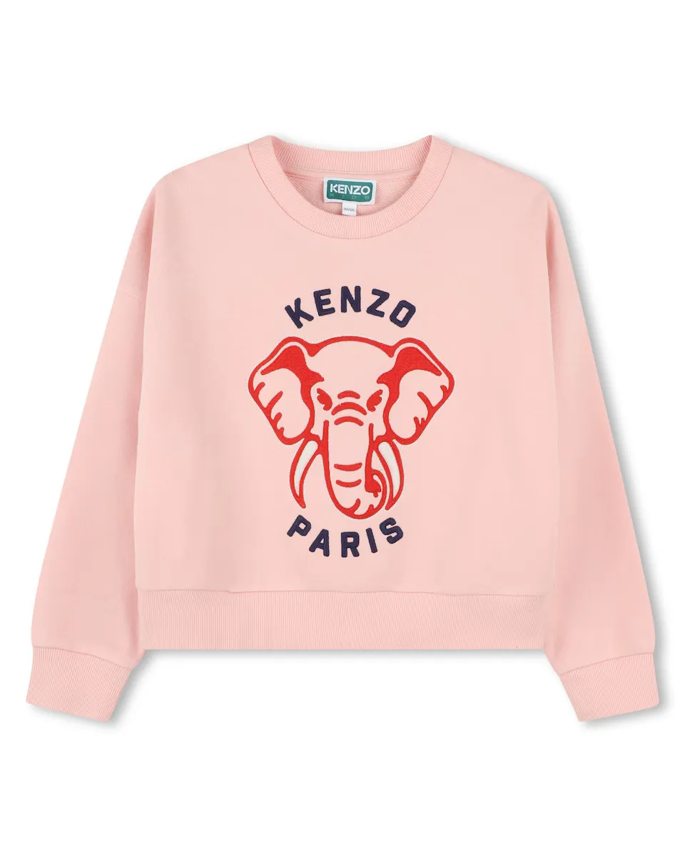 

Девичий свитшот из розового хлопка Kenzo Kids, цвет Rosa