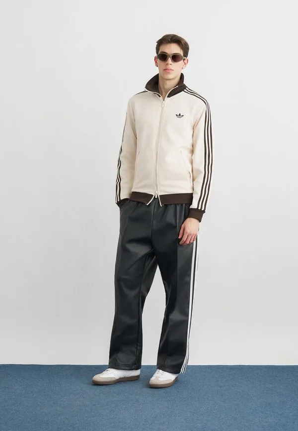 Толстовка beckenbauer на молнии Adidas Originals, White/Dark Brown — фото 2