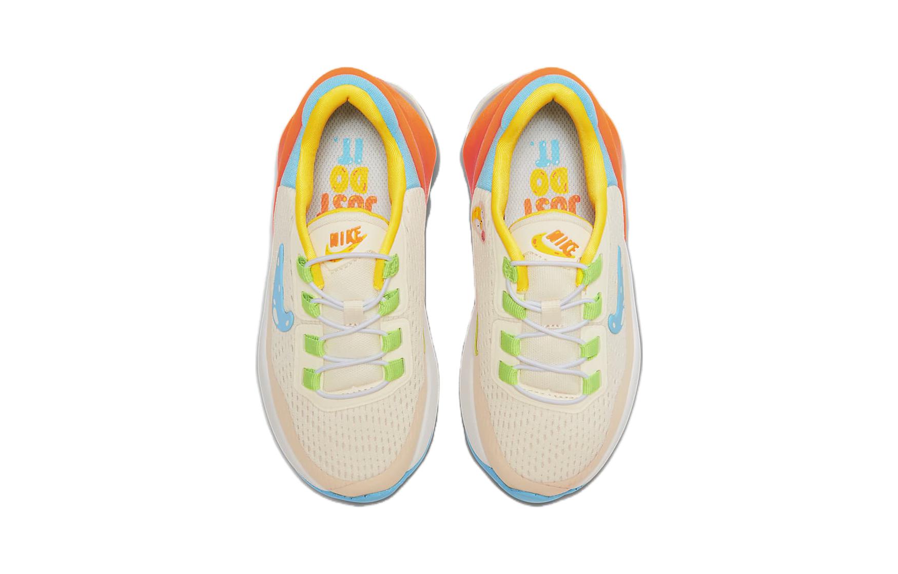 Детские повседневные кроссовки Nike Air Max 270 Low Top бело-сине-оранжевые для детей от 3 до 7 лет — фото 4