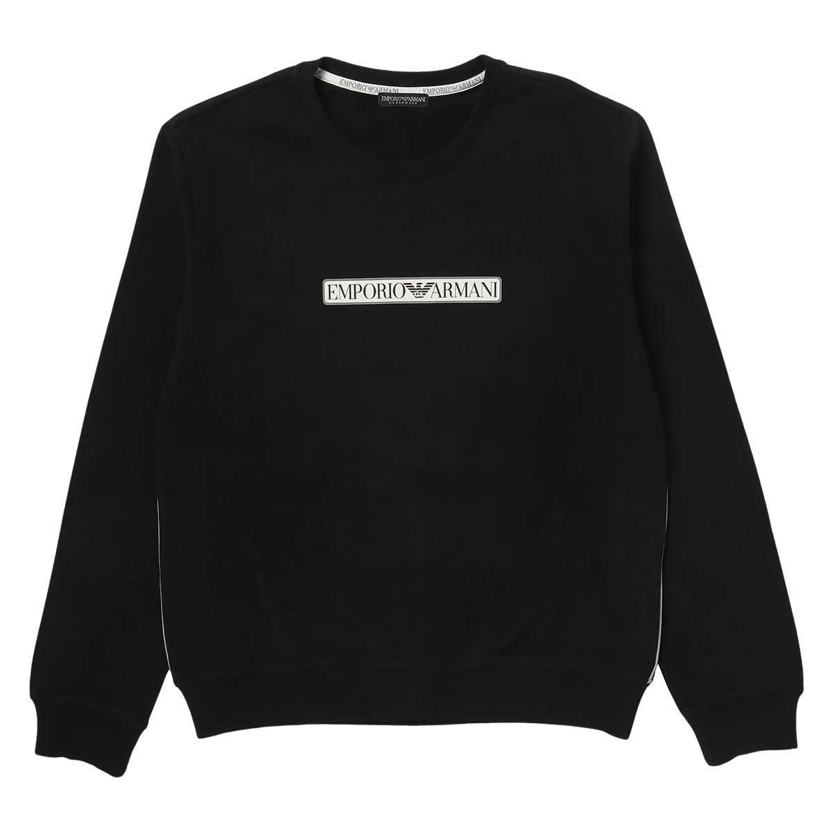 Толстовка с круглым вырезом из матового махрового трикотажа, 100% хлопок. Emporio Armani, 98. Black