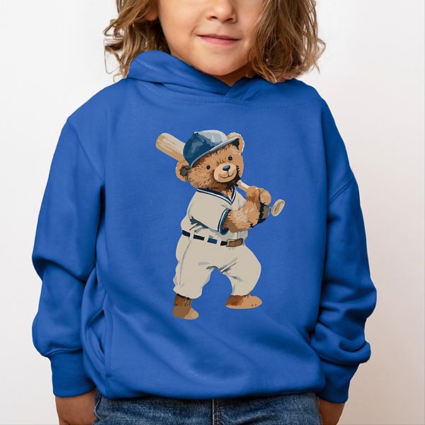 Толстовка с капюшоном Watercolor baseball bear для малышей The Juniper Shop, Natural — фото 3