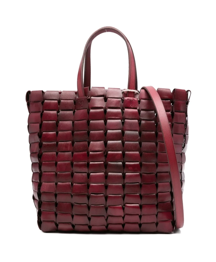 

Сумка-Тоут из плетеной кожи бордового цвета Dragon Diffusion, красный