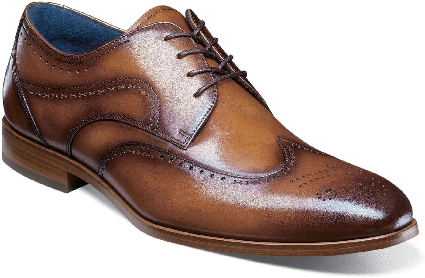 Мужские оксфорды Stacy Adams Brayden Wingtip на шнуровке, Light Brown — фото 2