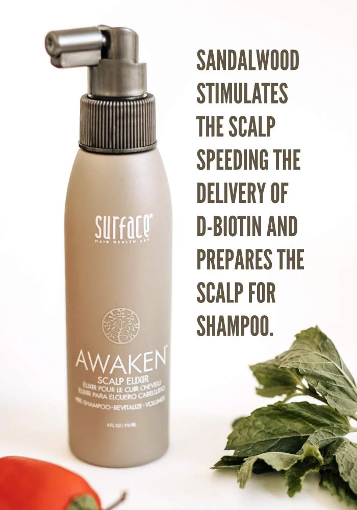 Surface Hair - Awaken Терапевтический эликсир для кожи головы - Натуральные ингредиенты для тонких волос и здоровья кожи головы - 113 мл — фото 4