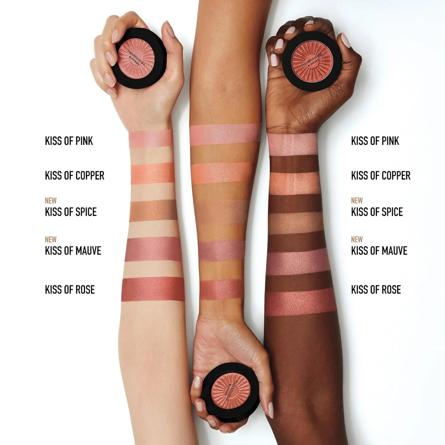 bareMinerals Gen Nude Blonzer, Blush & Bronzer Hybrid, компактная пудра без талька, сияющий финиш, стойкость в течение всего дня, розово-бронзовые оттенки, веганский продукт. 3.69 г (1 шт.), Kiss of Pink — фото 4
