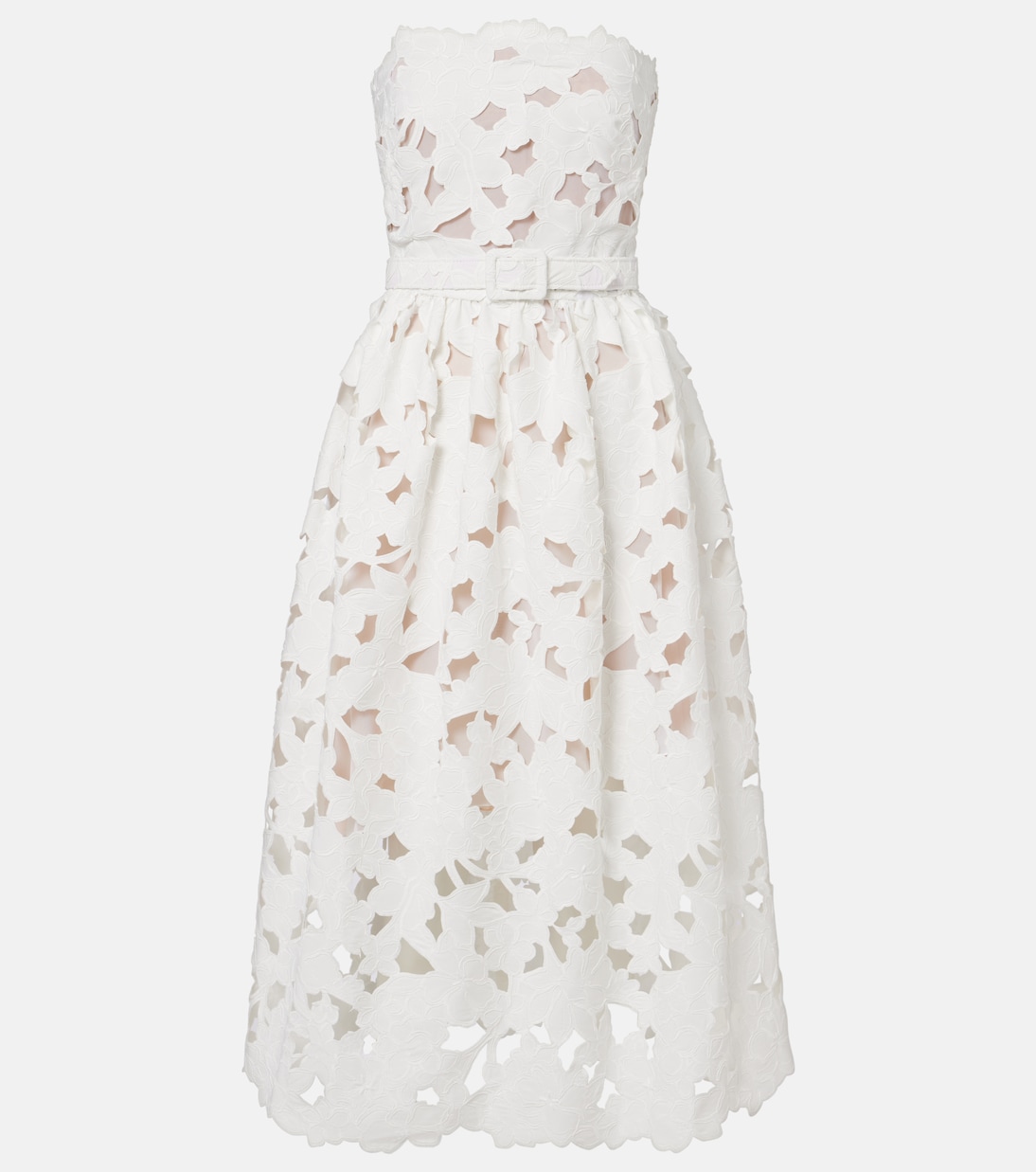 

Кружевное платье-бюстье Oscar de la Renta, белый