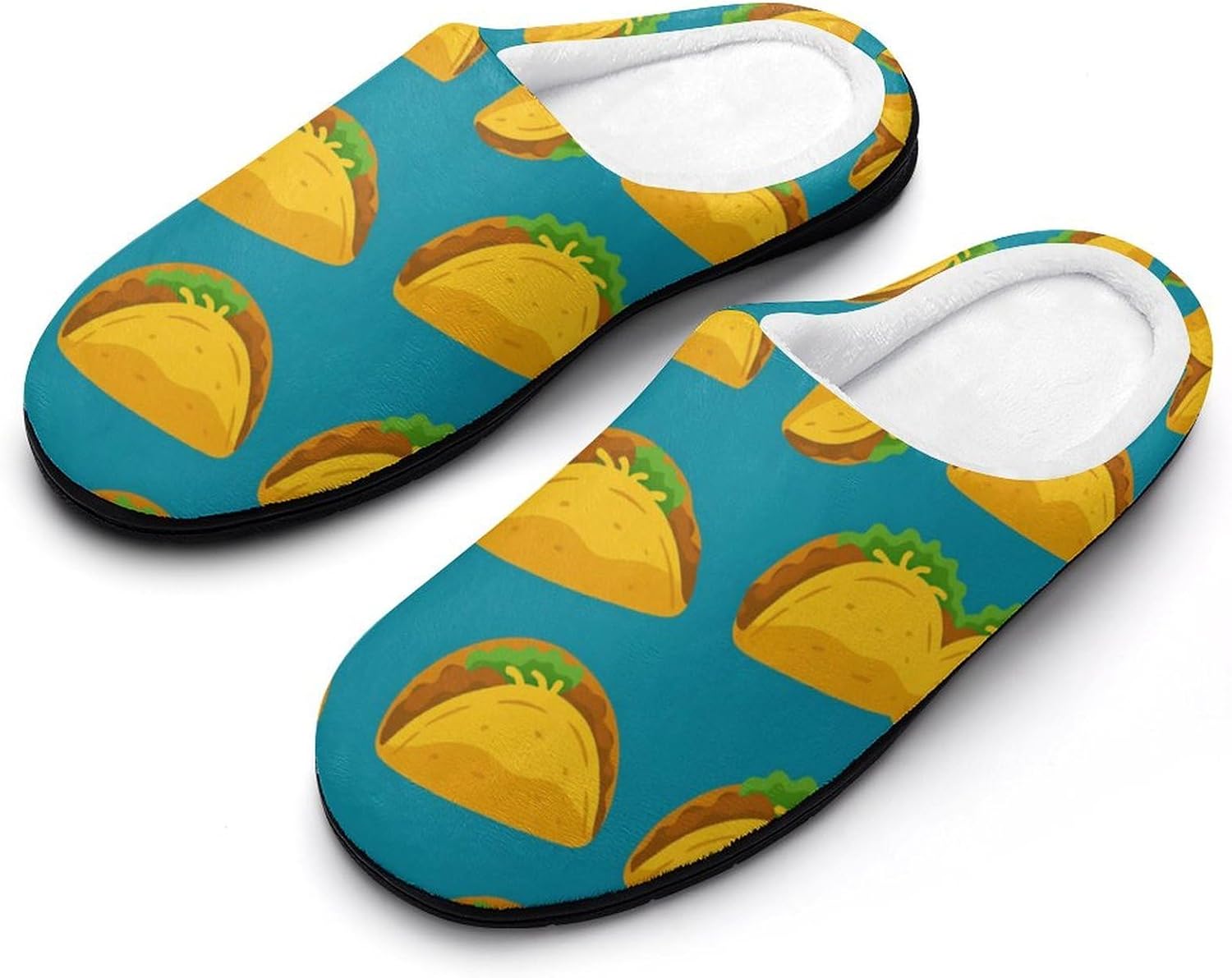 

Мужские хлопковые тапочки для баскетбола с яркими пятнами, для дома и улицы, теплые, уютные, мягкие, с противоскользящей подошвой Daihanle, Delicious Taco Mexico Food