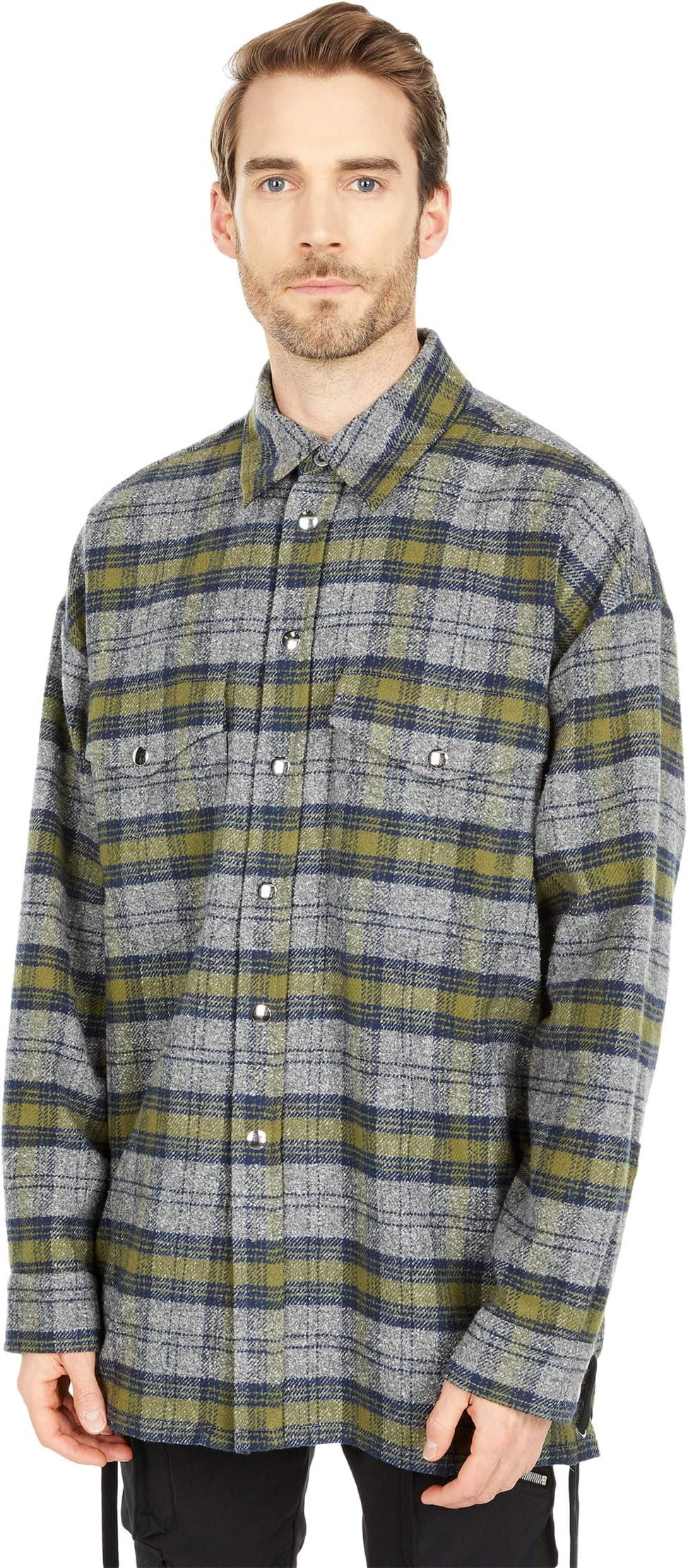 

Рубашка Faith Connexion Laced Tweed Oversize Shirt, цвет Heather Grey