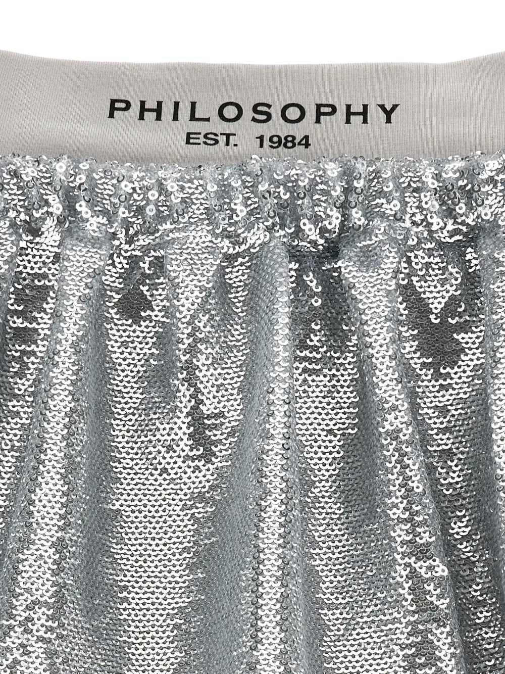 Юбка с поясом, расшитым пайетками Philosophy Di Lorenzo Serafini Kids, серебро — фото 3