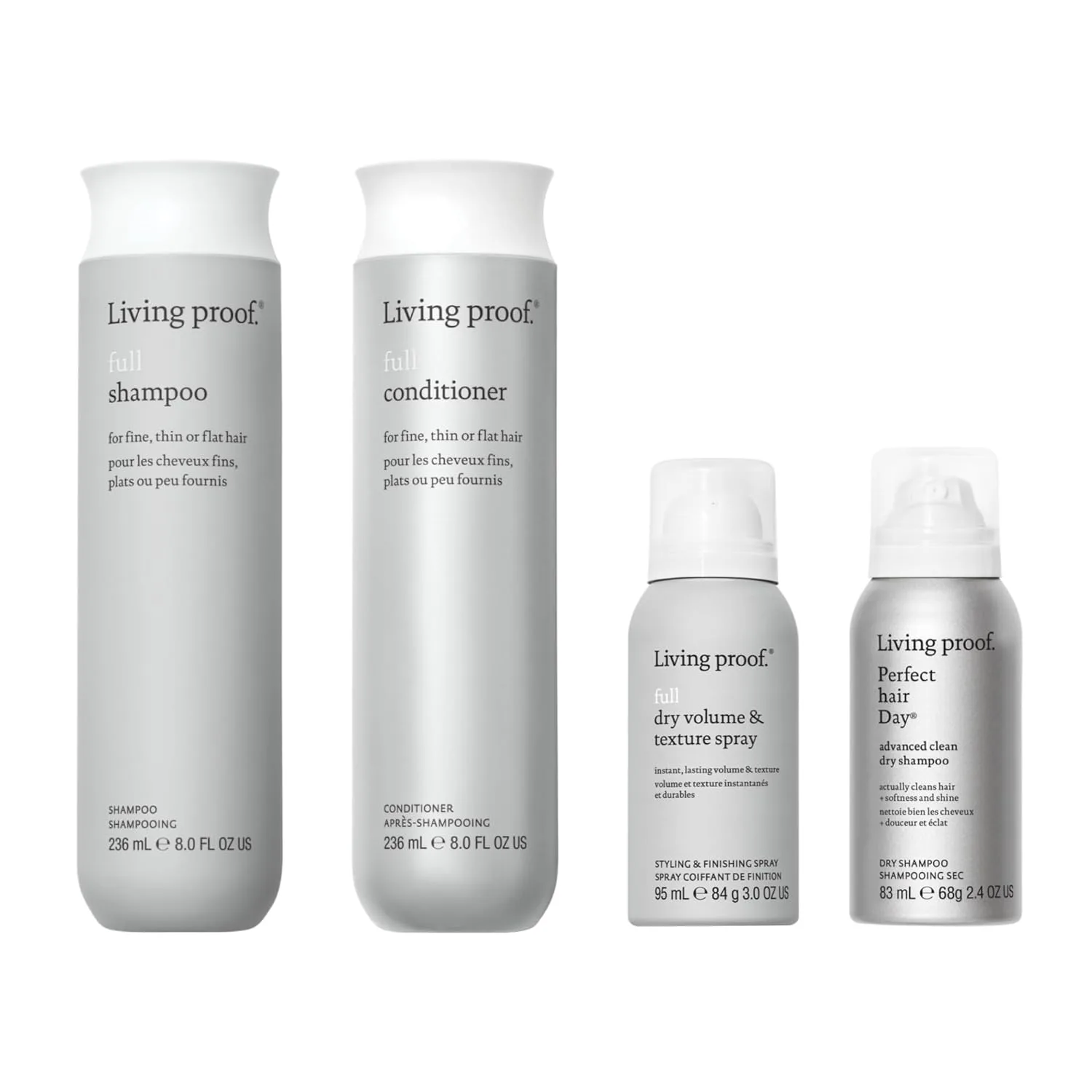 Набор Living Proof Full Shampoo & Conditioner Duo + дорожный размер шампуня Advanced Clean для сухих волос + спрей для придания объема и текстуры сухим волосам