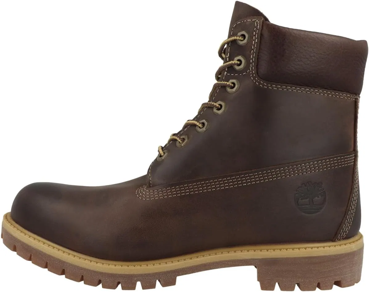 Мужские ботинки Timberland Premium на шнуровке, высота шнуровки 6 дюймов, Brown Tb127097214