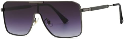 

Классические квадратные солнцезащитные очки с плоской верхней частью 2027 года для женщин и мужчин. Модные солнцезащитные очки в винтажном панк-стиле, большие очки MTZJH, Gun Gray