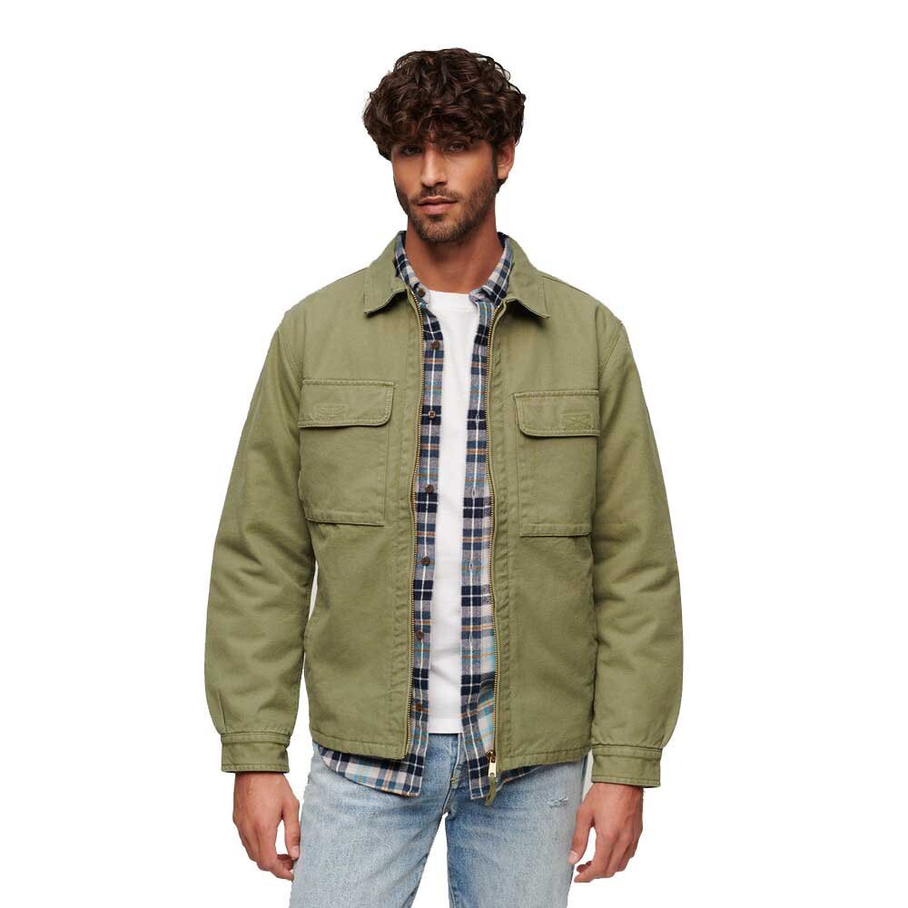 

Рубашка Superdry Surplus Zip Through, зеленый