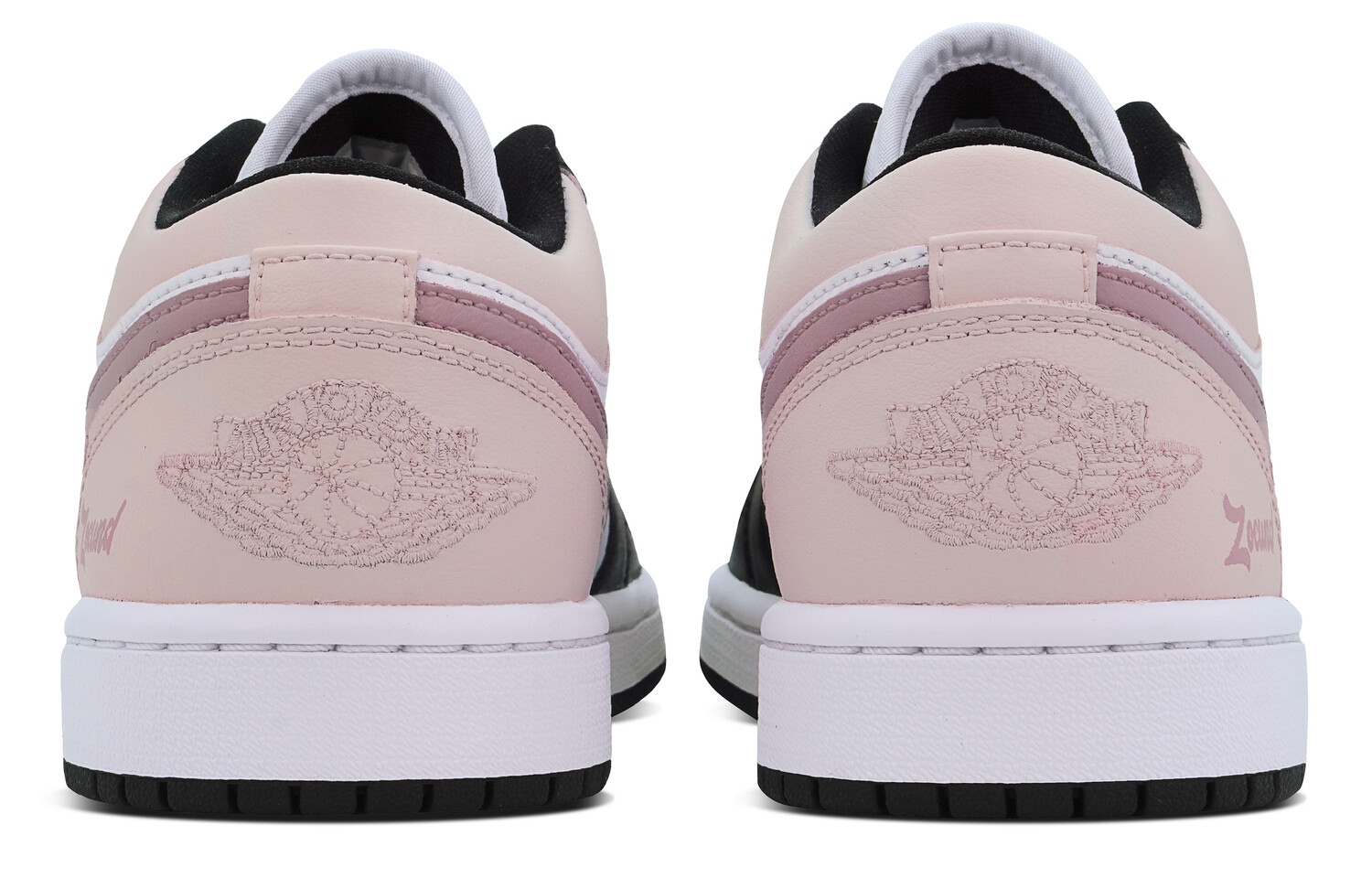 

Кроссовки Air Jordan 1 Vintage Basketball Shoes Unisex Low-top Black/White/Pink, черный/розовый
