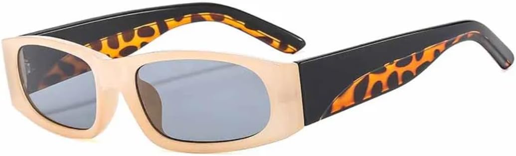 

Винтажные женские солнцезащитные очки в маленькой прямоугольной оправе, в стиле хип-хоп, мужские, ретро, ​​для активного отдыха, спорта, с защитой от УФ-излучения UV400 TVTBBVV, Champagne Light Gray