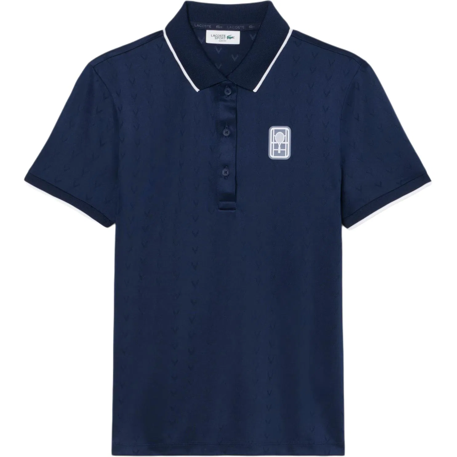 Женское поло LACOSTE Classic, умеренный крой, белый — фото 4