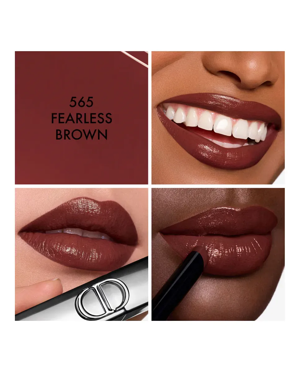 Rouge On Stage Помада с блестящей отделкой и ультрадолгою стойкостью Dior, 565 Fearless Brown — фото 3