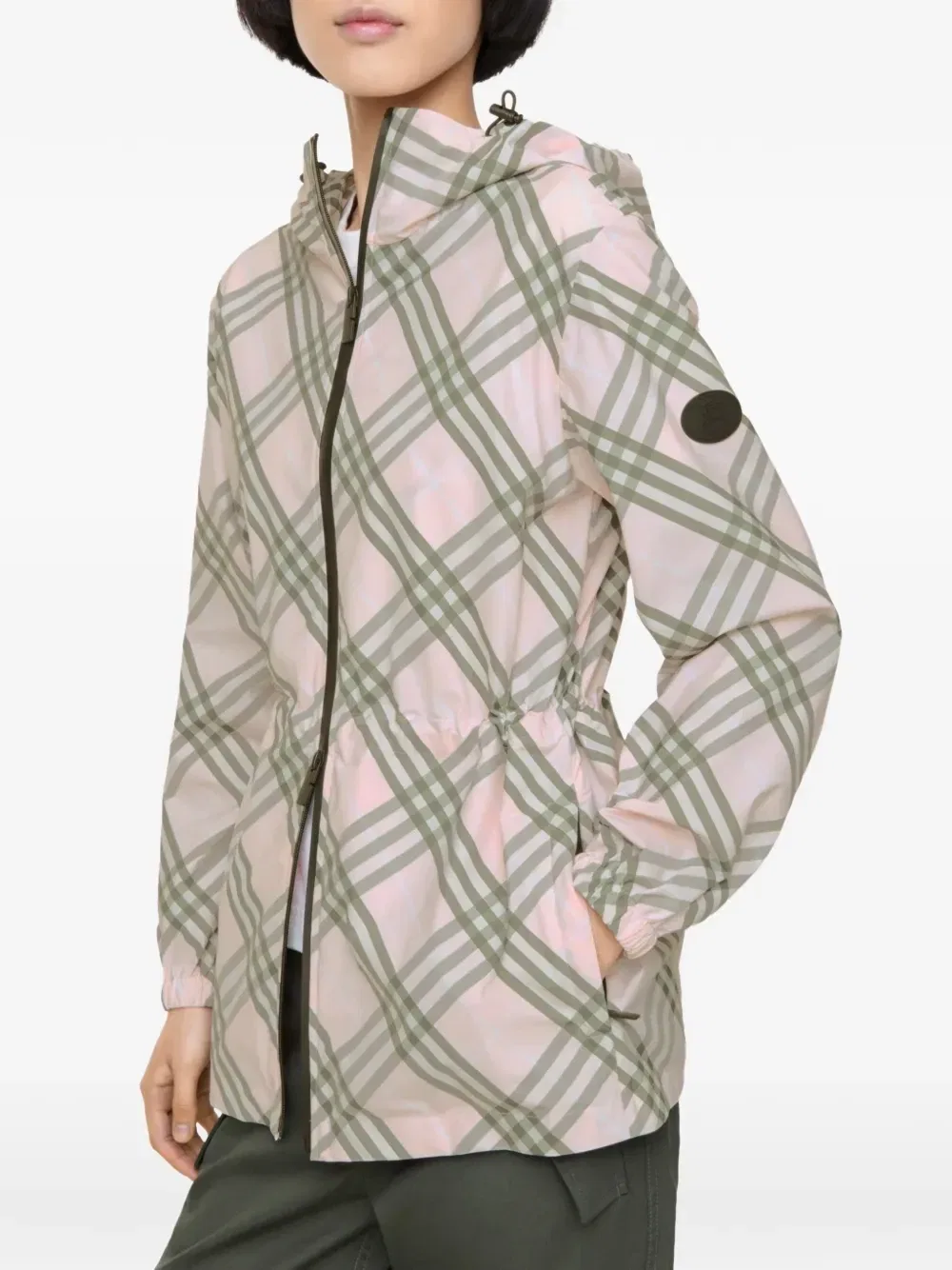 Клетчатая куртка с капюшоном BURBERRY, розовый — фото 2