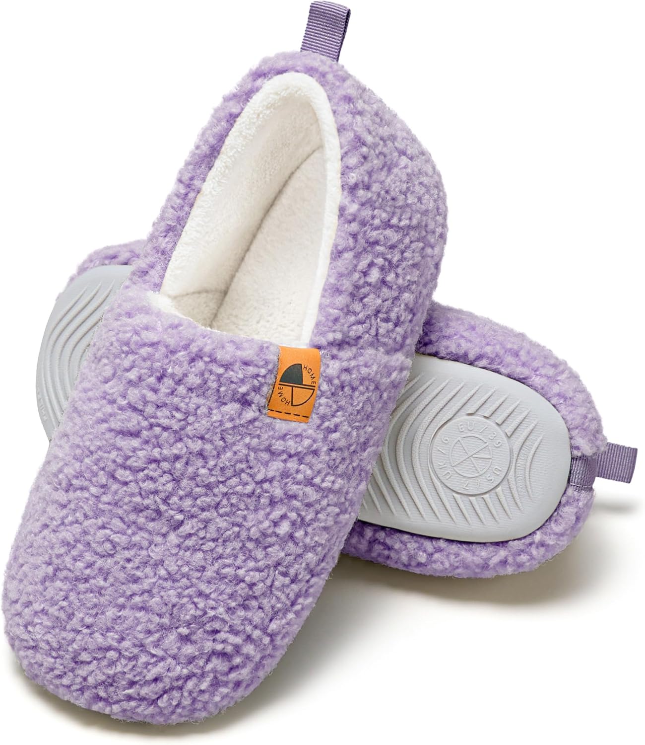 

Домашние тапочки для женщин и мужчин, легкие, с эффектом памяти, теплые закрытые тапочки с мягким флисом для использования дома и на улице Fhilepon, фиолетовый
