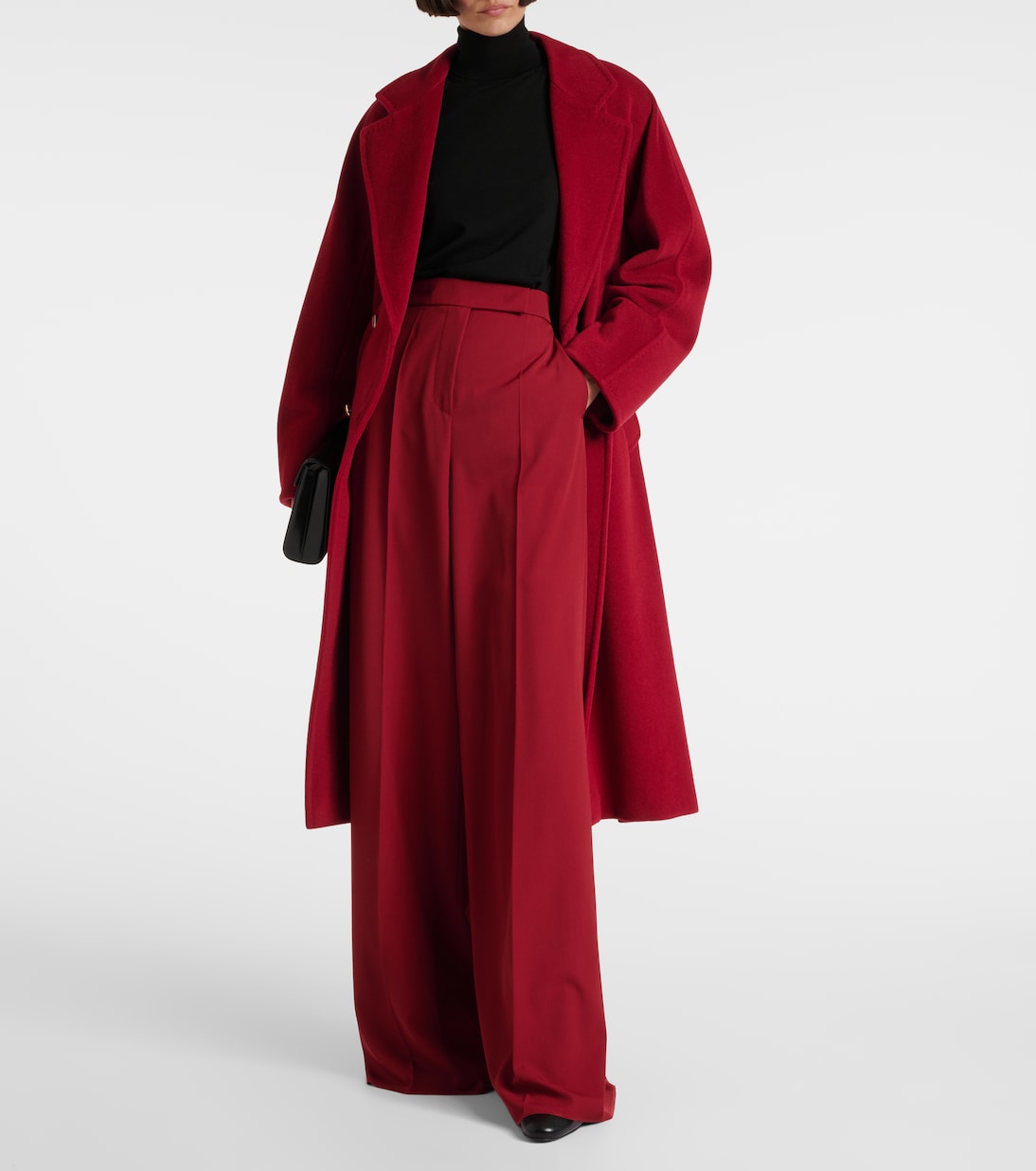 Брюки-палаццо из габардина из натуральной шерсти Ninfa Max Mara, Rosso — фото 2
