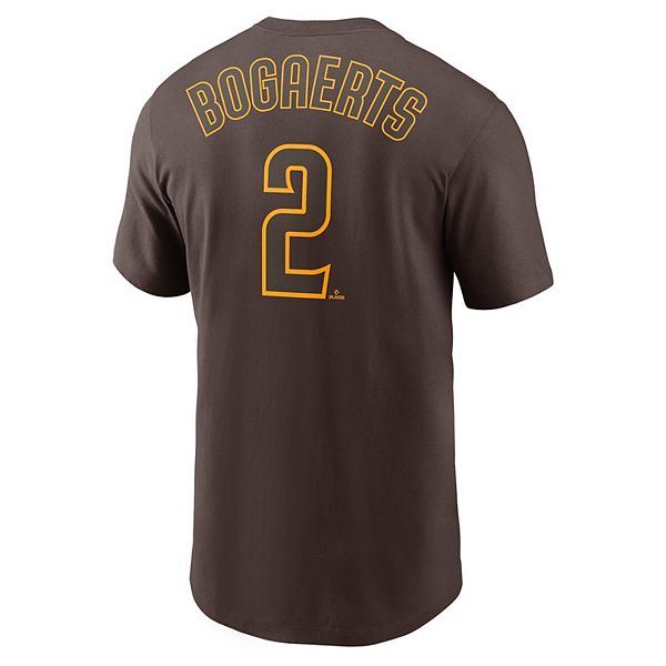 Футболка San Diego Padres с именем и номером Xander Bogaerts, коричневая Nike — фото 4