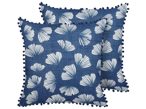 

Подушка Beliani 2 шт DANDELION, 45x45x45 см цвет blau/dunkelblau/weiß