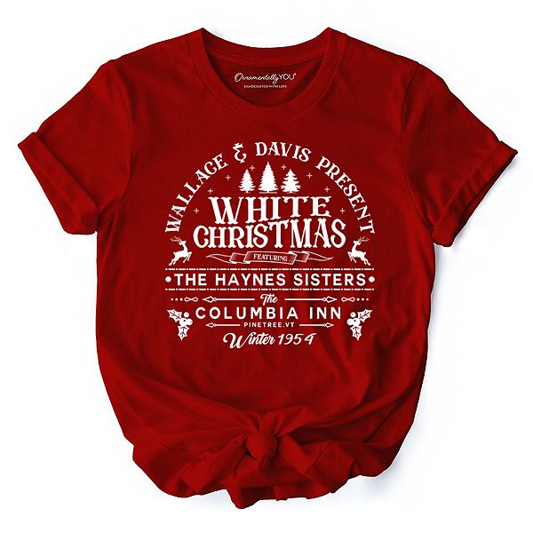 

Винтажная футболка White Christmas, Haynes Sisters Wallace & Davis 1954 Ornamentallyyou, Cardinal