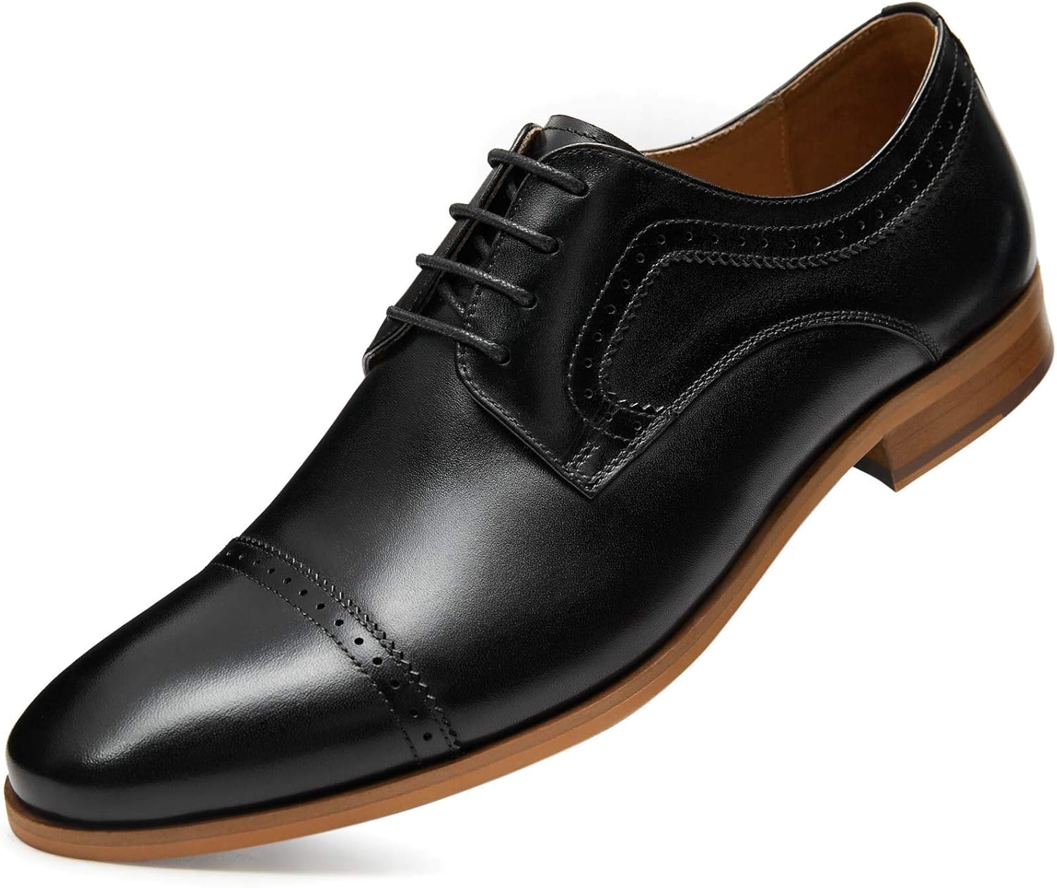 

Мужские классические туфли ALIPASINM с натуральной кожей, стиль оксфорд с закрытым носком, черный