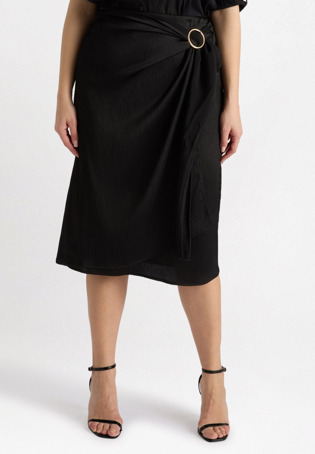 

Юбка с запахом CON FIBBIA - A-line skirt Fiorella Rubino, черный