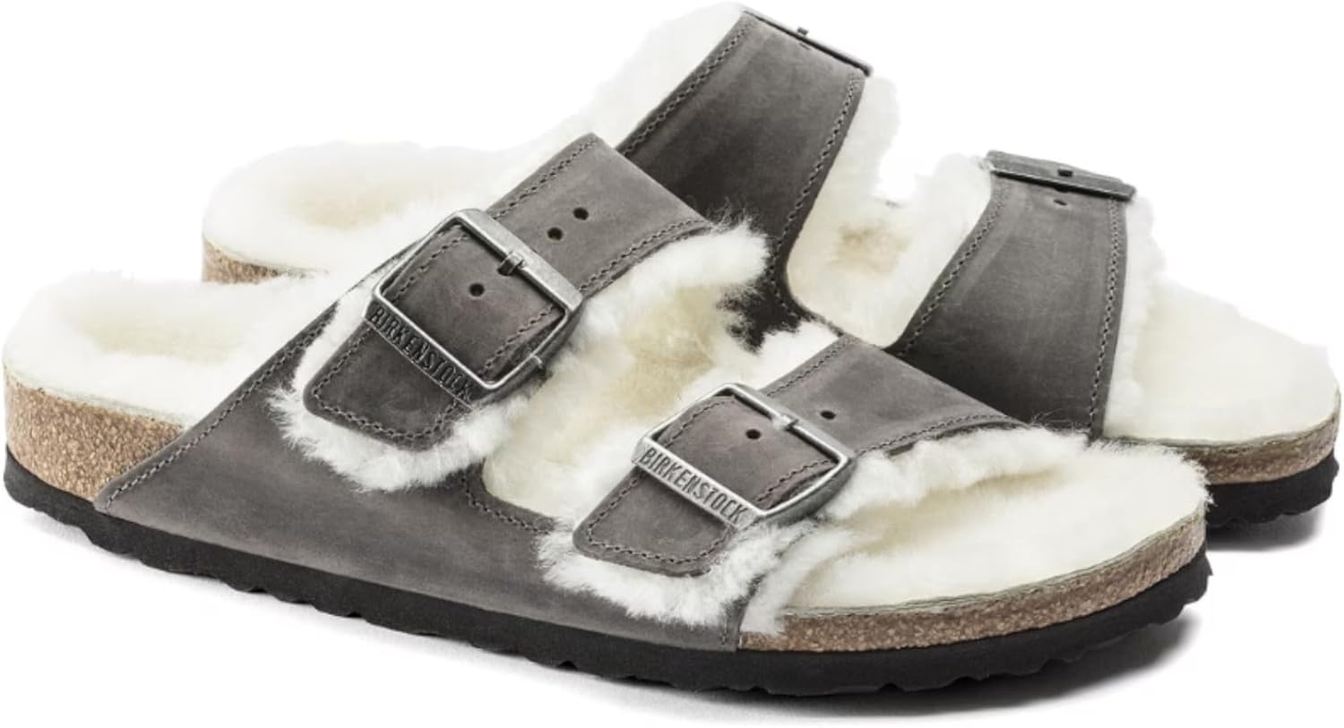 Тапочки Birkenstock Unisex Adult Arizona Shearling, Iron — фото 4
