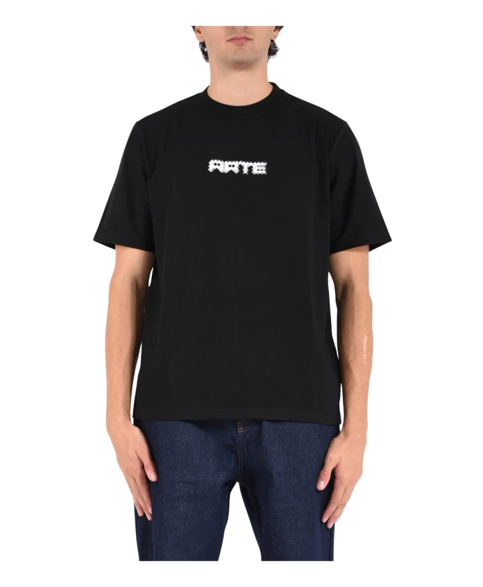 

Хлопковая футболка с пиксельной графикой Arte Antwerp, черный