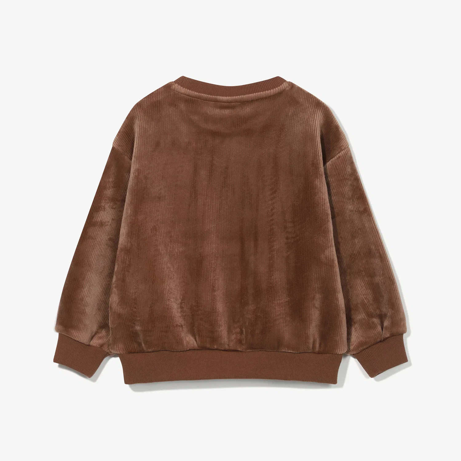 Детский велюровый свитшот в рубчик с начёсом коричневый от Fila Kids — фото 3