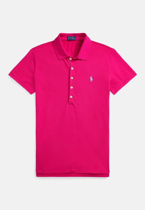 Облегающая эластичная рубашка поло Polo Ralph Lauren, Pink Sky — фото 4