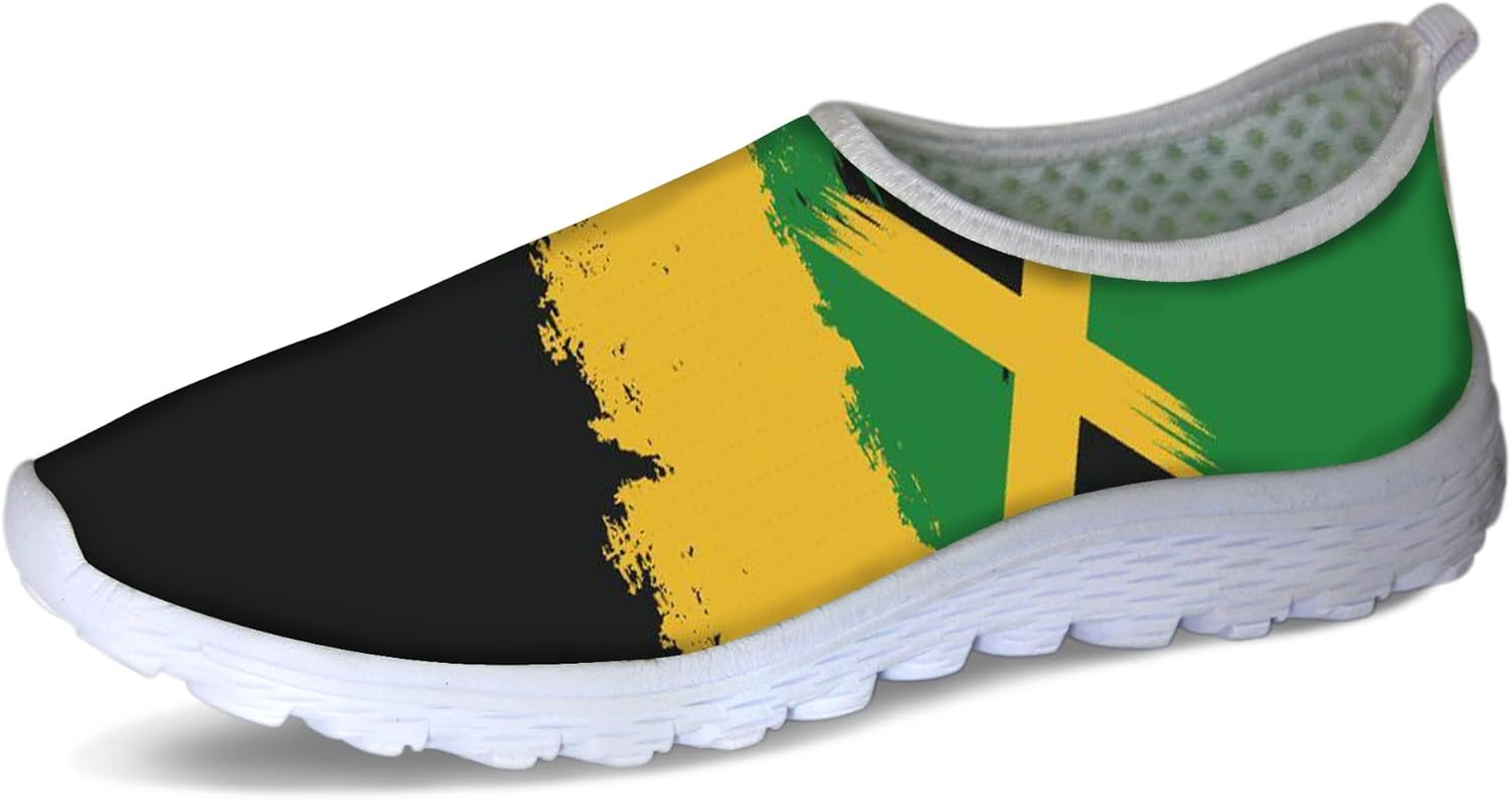 

Кроссовки Forchrinse Panda для женщин и мужчин Go Walk Slip-on для бега и ходьбы, Jamaican Flag