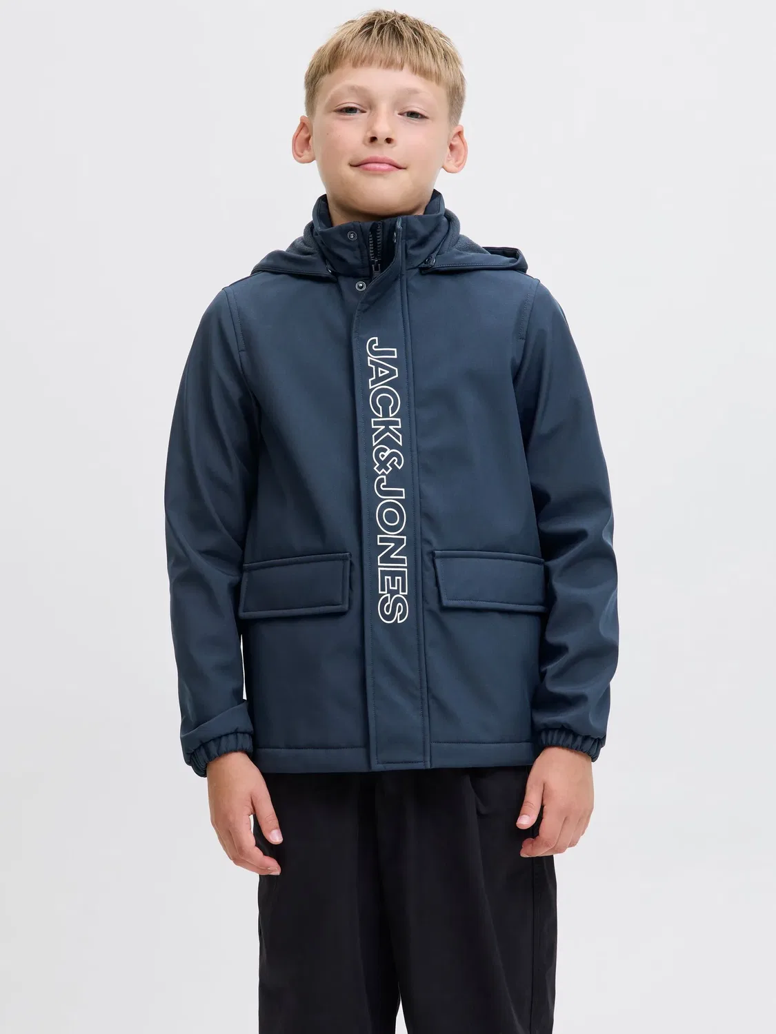 Софтшелл куртка с капюшоном JACK & JONES Junior, navy blazer — фото 2