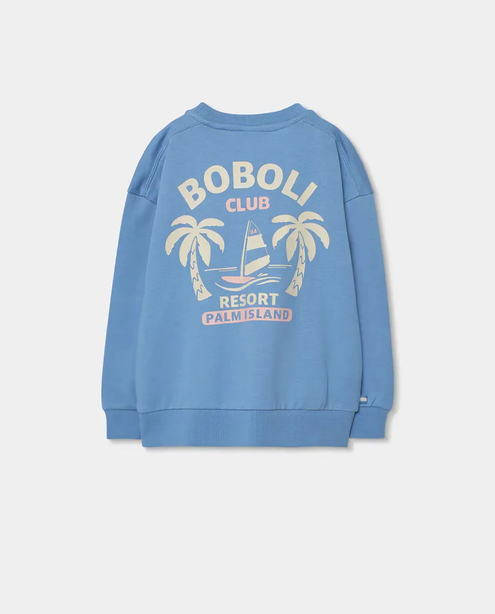 Толстовка из плюша для младенца Boboli, небесно-голубой — фото 3