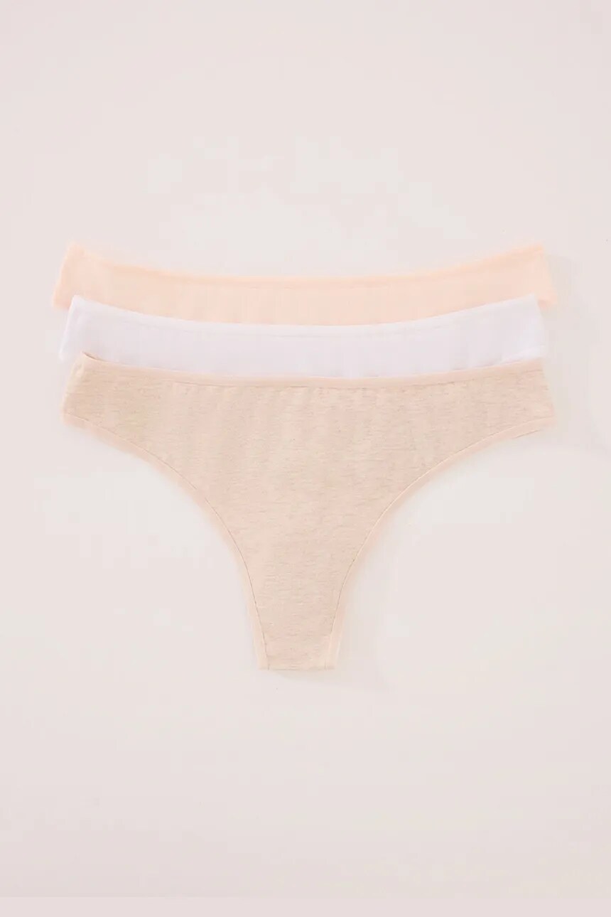 

Женские стринги из хлопка, 3 шт. в упаковке Women'Secret, белый