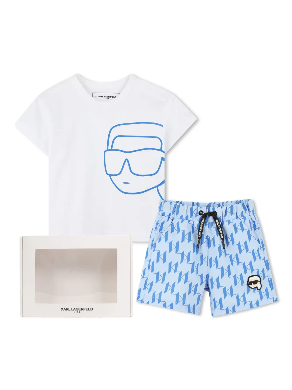 

Комплект из футболки и шортов с логотипом KARL LAGERFELD KIDS, белый