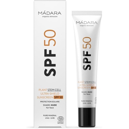 

Органический солнцезащитный крем для лица Madara Spf30 и 50 со стволовыми клетками растений Spf 50, Mádara